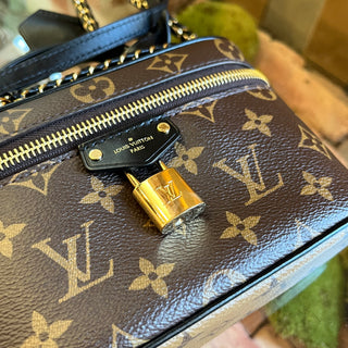 LOUIS VUITTON Vanity Chain Pouch Reverse Monogram Canvas Top Handle Bag