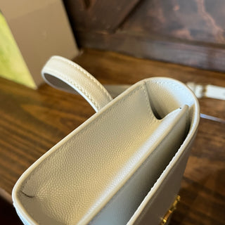 SAINT LAURENT Kate Crema Soft Grain De Poudre Belt Bag