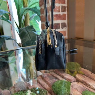 PRADA Double Zip Black Saffiano Leather Camera Bag