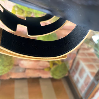 HERMES Chypre Gold Metallic Goatskin Sandals SZ39(9US)