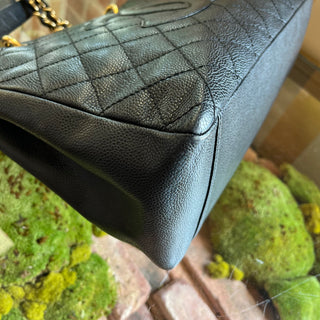 CHANEL GST Grand Shopper Black Caviar Leather Quilted Tote