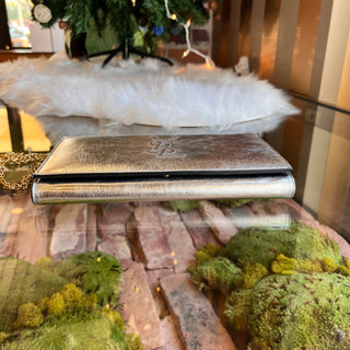 SAINT LAURENT Belle De Jour Silver Chain Clutch