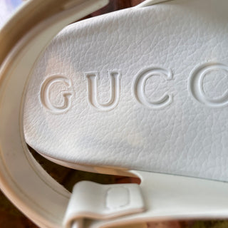 GUCCI Horsebit White Rubber Platform Sandals SZ 39 (US 9)