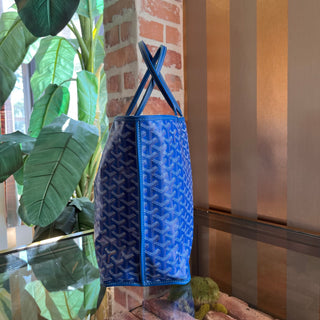 GOYARD Anjou PM Blue Goyardine Canvas Reversible Tote