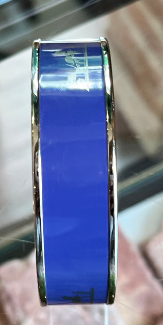 HERMES Caleche Purple Enamel Wide Bangle