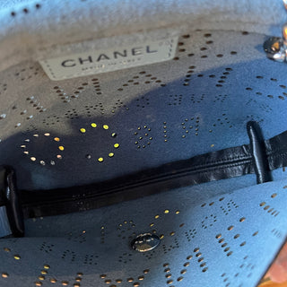 CHANEL CC Logo Eyelet Black Calfskin Belt Bag