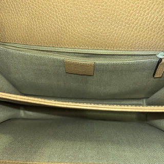 GUCCI Medium Beige Interlocking G Dollar Calfskin Leather Shoulder Bag