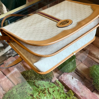 GUCCI White Micro GG Canvas Vintage Crossbody