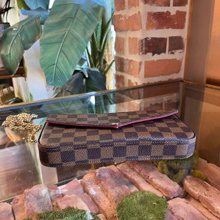 LOUIS VUITTON Felicie Pochette Damier Ebene Canvas Crossbody