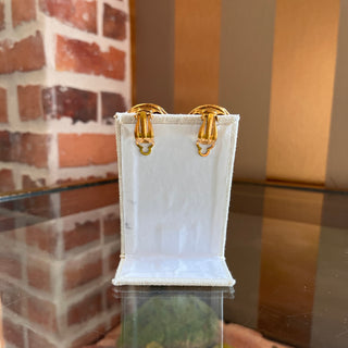 CHANEL Vintage CC Pearl Clip On Earrings