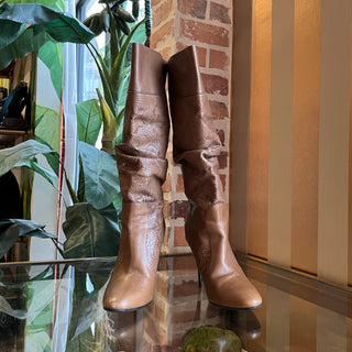 BURBERRY Brown Laser Cut Boots SZ37.5(7.5US)