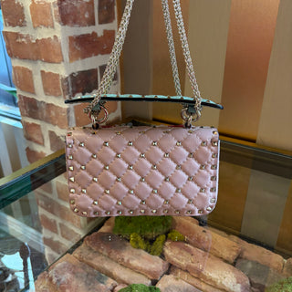 VALENTINO Sequin Rockstud Leather Crossbody