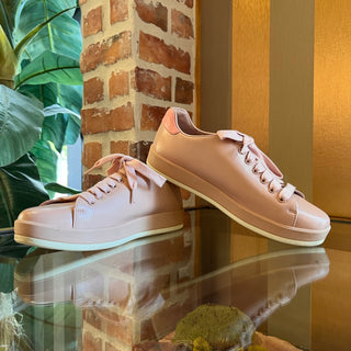 PRADA Pink Leather Low Top Sneakers SZ 37.5 (US 7.5)