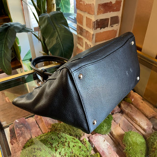 PRADA Black Vitello Phenix Leather Tote
