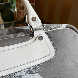 CELINE Vintage Gray White Printed Macadam Duffle Bag