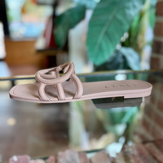 GUCCI Nude Rubber GG Slides 41