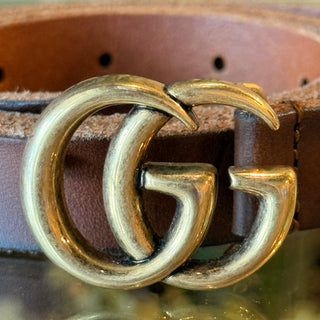 Gucci Thin GG Marmont Brown Belt 100 SZ 40