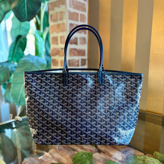 GOYARD Navy Goyardine Canvas Saint-Louis PM