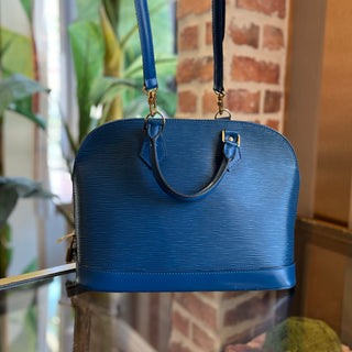 LOUIS VUITTON Toledo Blue Epi Leather Alma PM Bag