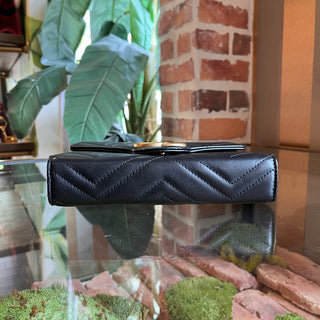 GUCCI Black Marmont Chevron Matelasse Crossbody