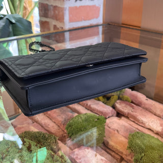 DIOR Black Matte Cannage Lady Dior Pouch Crossbody