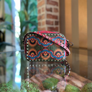 VALENTINO Volcano Enchanted Wonderland Print Leather Crossbody