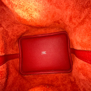 HERMÈS Picotin Lock 18 PM Rouge Casaque Taurillon Clemence Bag