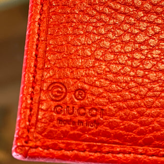 GUCCI Interlocking G Logo Red Dollar Compact Bi-Fold Wallet