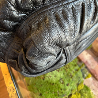 PRADA Black Gaufre Cervo Drawstring Tote