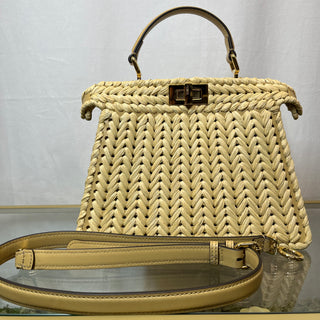 FENDI  Peekaboo IseeU Raffia Small