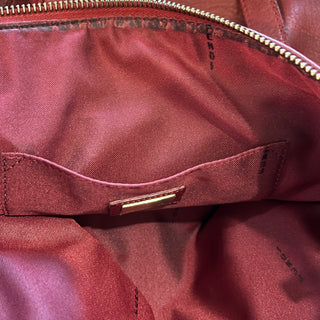 FENDI Red Leather Tote Bag