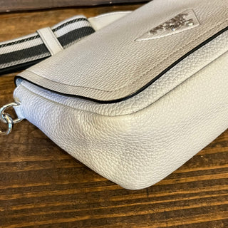 PRADA Vitello Daino Light Gray Blue Soft Leather Flap Crossbody Bag