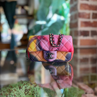 CHANEL Flower Power Extra Mini Quilted Lambskin Flap Shoulder Bag