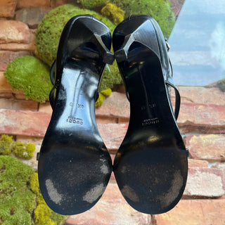 GUCCI Black Leather Strappy Heels SZ 8.5