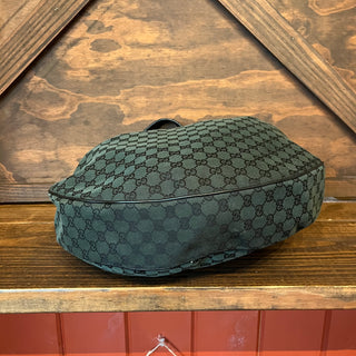 GUCCI Green GG Monogram Canvas Hobo Bag