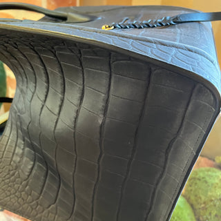 CELINE Medium Phantom Luggage Navy Blue Crocodile-Embossed Nubuck Bag