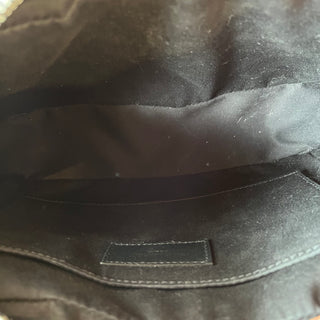 SAINT LAURENT Lou Black Matelassé Monogram Calfskin Leather Camera Bag