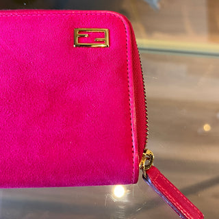 FENDI Suede Travel Continental Wallet