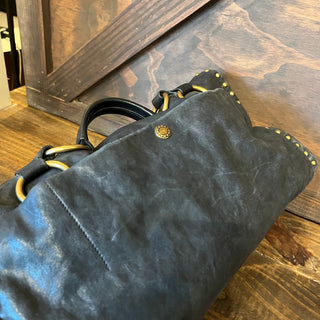 PRADA Aviator Studded Nappa Leather Top Handle Satchel Bag