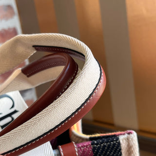 CHLOE Medium Woody Multicolor Canvas Tote