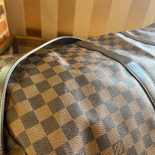 LOUIS VUITTON Keepall 55 Damier Ebene Brown Canvas Duffel