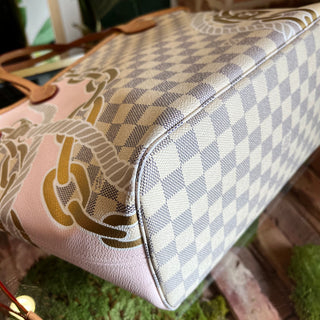 LOUIS VUITTON Neverfull MM Damier Azur Canvas Nautical Tote Bag
