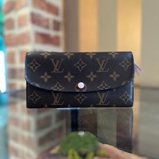 LOUIS VUITTON Monogram Emilie Pink Coated Canvas Wallet