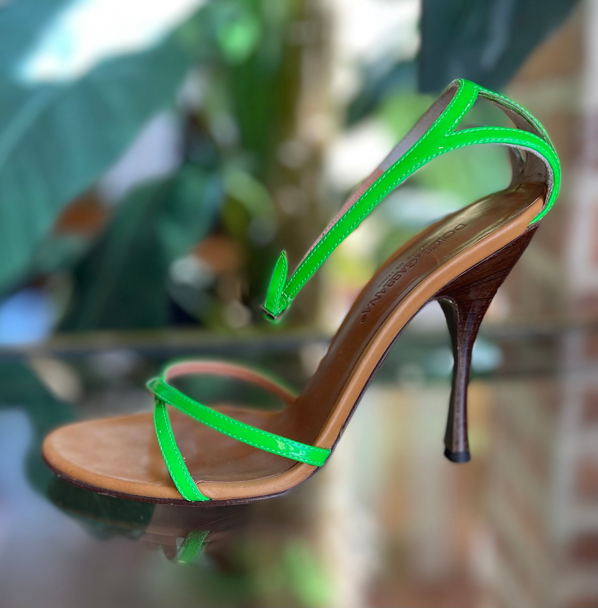 DOLCE & GABANA Lime Green Strappy Heels