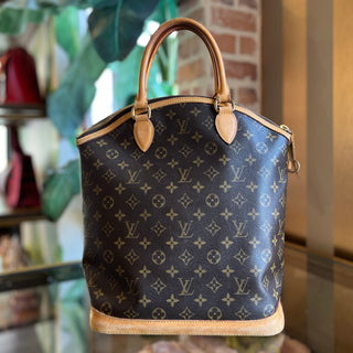 LOUIS VUITTON Lockit Vertical Brown Monogram Canvas Tote
