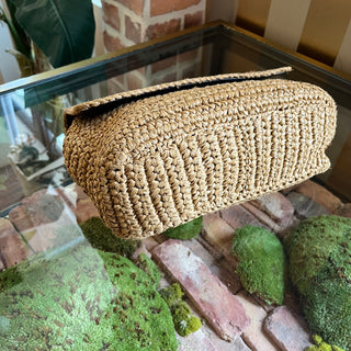 SAINT LAURENT Niki Medium YSL Raffia Shoulder Bag
