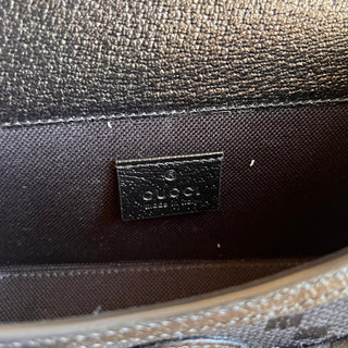 GUCCI Horsebit 1955 Black Jumbo GG Monogram Canvas Crossbody Bag