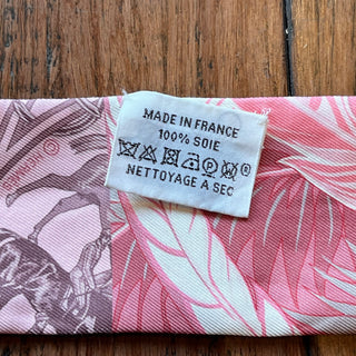 HERMES Cheval Phoenix Pink Silk Twilly
