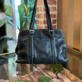 PRADA Vintage Vitello Daino Black Leather Shoulder Bag