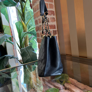 CHANEL GST Grand Shopper Black Caviar Leather Quilted Tote
